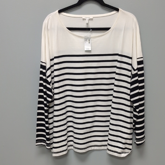 Maurices NWT 3XL Black and White Long Sleeve Tee - Picture 1 of 6